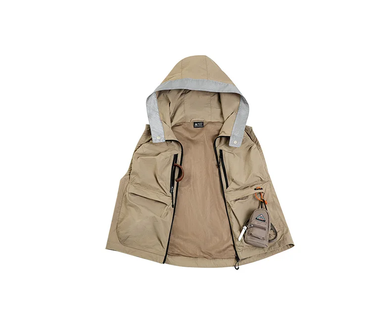 Maden Outdoor Quick Dry Men's Vest Multi-pocket Hooded Camping Fishing Mountain Waistcoat Tactical Hunting Sleeveless Jackets