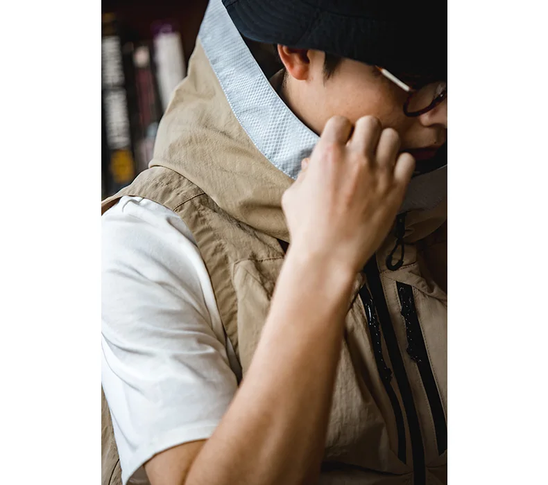 Maden Outdoor Quick Dry Men's Vest Multi-pocket Hooded Camping Fishing Mountain Waistcoat Tactical Hunting Sleeveless Jackets