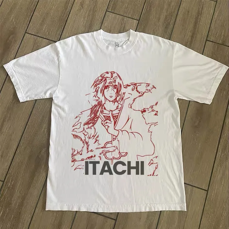 Men Washed Anime Naruto Print T Shirt Hip Hop Streetwear T-Shirt Harajuku Cotton Short Sleeve Casual Tshirt Summer Tops Tees