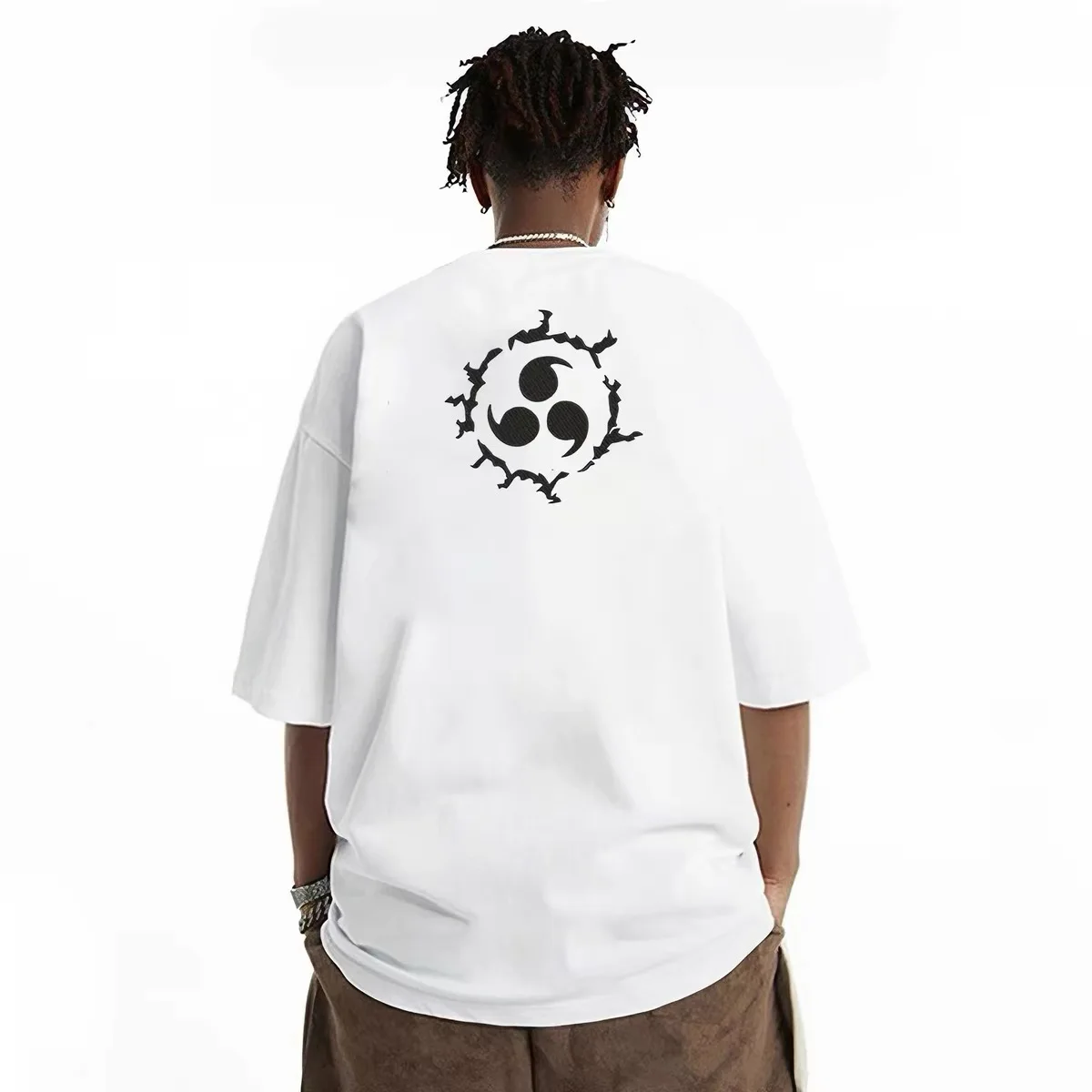 Men Washed Anime Naruto Print T Shirt Hip Hop Streetwear T-Shirt Harajuku Cotton Short Sleeve Casual Tshirt Summer Tops Tees