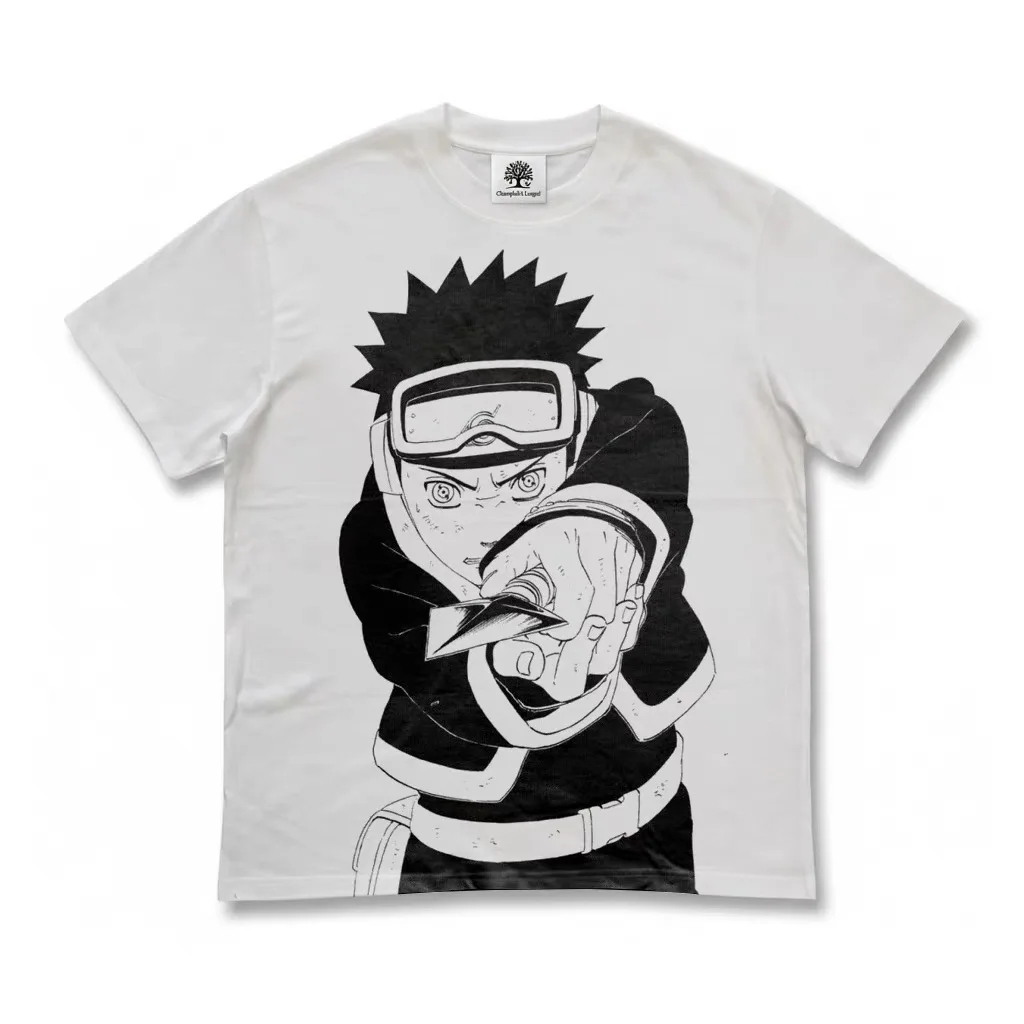 Men Washed Anime Naruto Print T Shirt Hip Hop Streetwear T-Shirt Harajuku Cotton Short Sleeve Casual Tshirt Summer Tops Tees