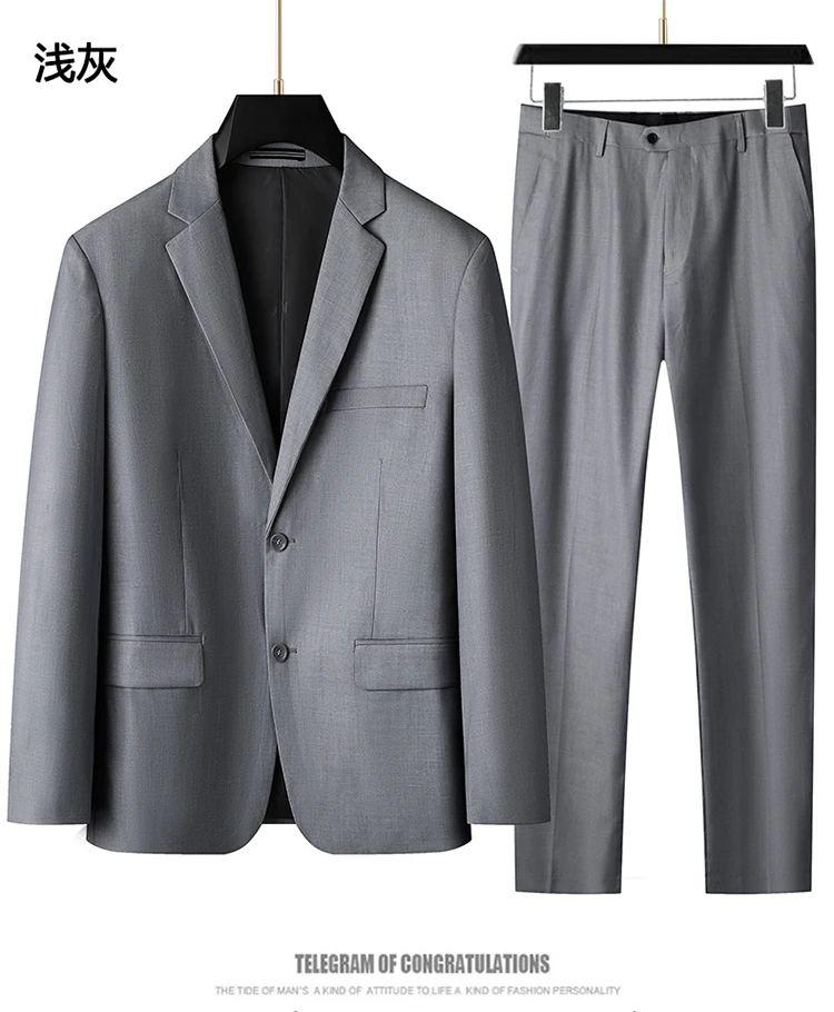 High-End Large Size Men's Three-Piece Suit Set - Business Formal Wedding Dress Coat Vest Trousers Combo for Plus Size Men