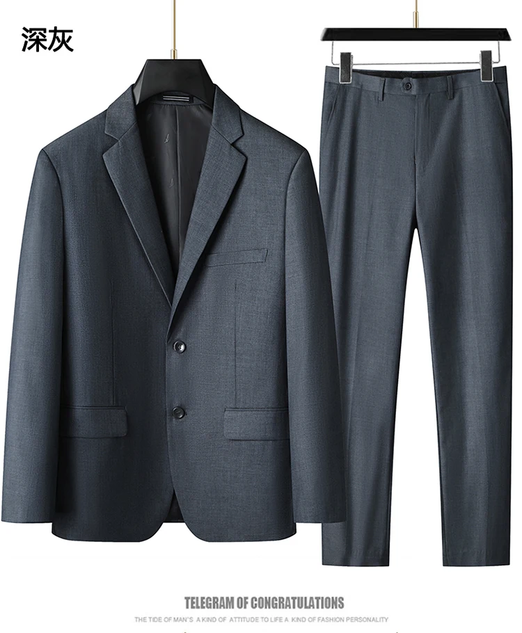High-End Large Size Men's Three-Piece Suit Set - Business Formal Wedding Dress Coat Vest Trousers Combo for Plus Size Men