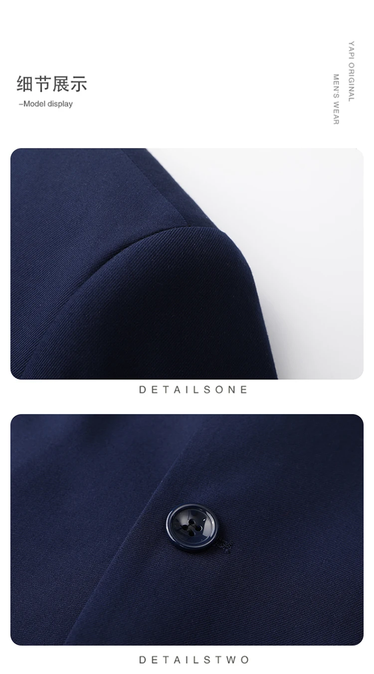 High-End Large Size Men's Three-Piece Suit Set - Business Formal Wedding Dress Coat Vest Trousers Combo for Plus Size Men