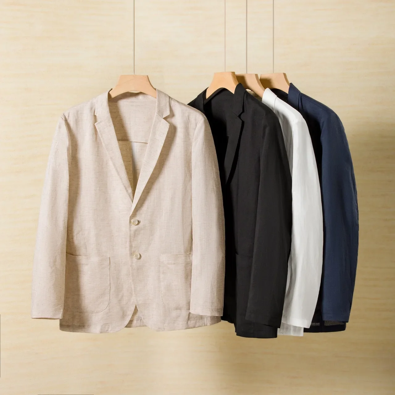 Mens Linen Blazer Unstructured Summer Jacket Quiet Luxury Smart Casual Lightweight Resort Wear Breathable Cooling Lyocell Coat