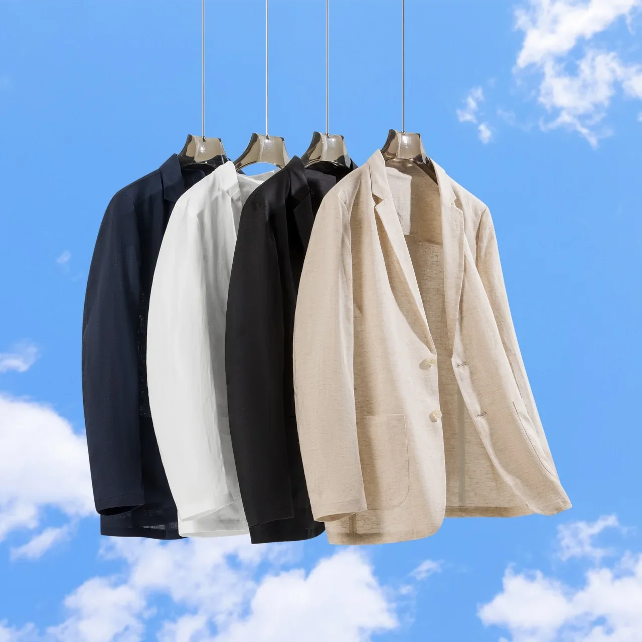 Mens Linen Blazer Unstructured Summer Jacket Quiet Luxury Smart Casual Lightweight Resort Wear Breathable Cooling Lyocell Coat