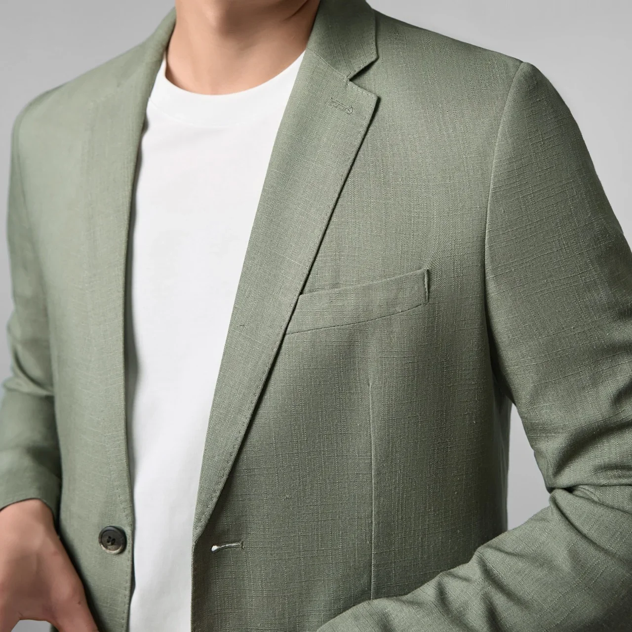 Mens Linen Blazer Unstructured Summer Jacket Quiet Luxury Smart Casual Lightweight Resort Wear Breathable Cooling Lyocell Coat