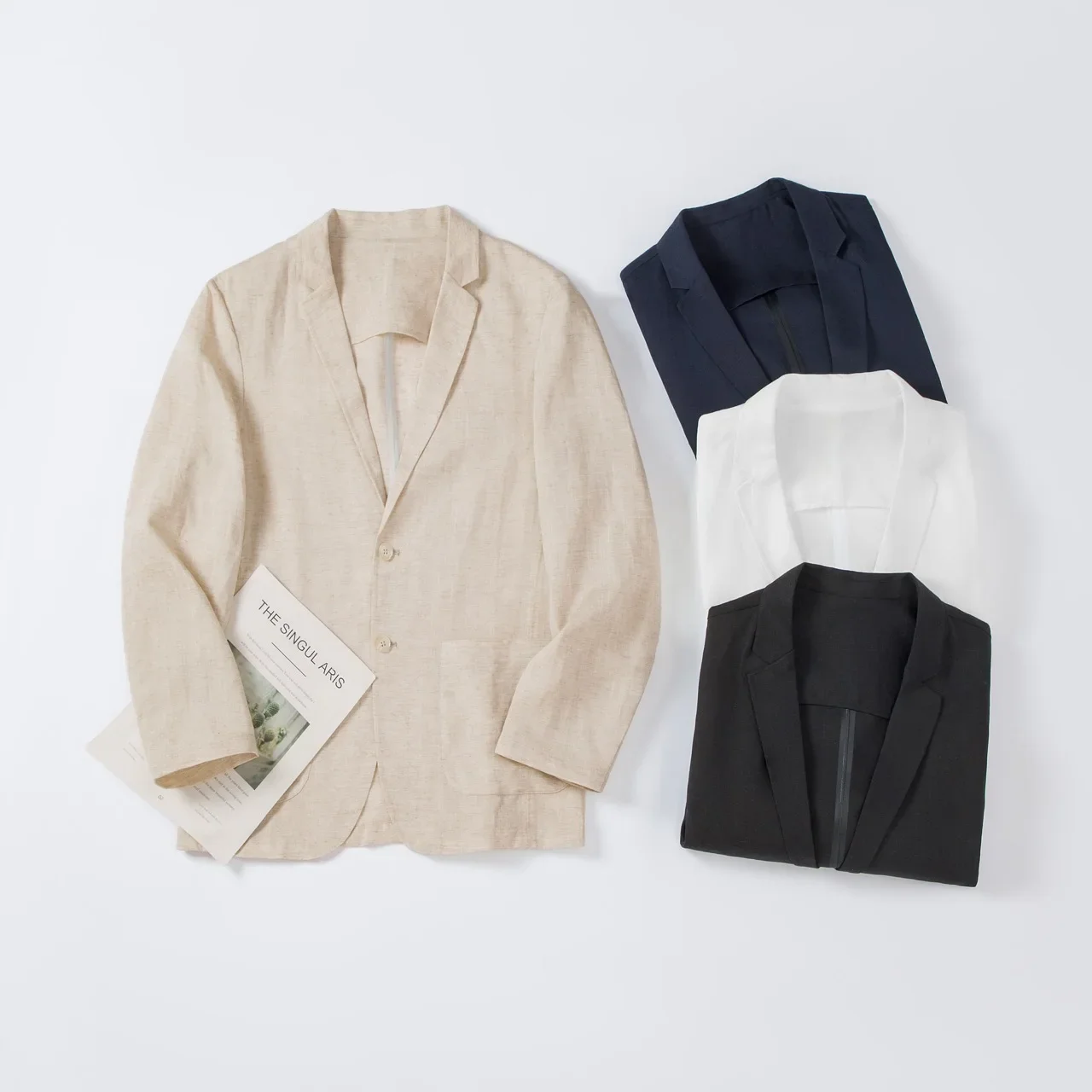 Mens Linen Blazer Unstructured Summer Jacket Quiet Luxury Smart Casual Lightweight Resort Wear Breathable Cooling Lyocell Coat