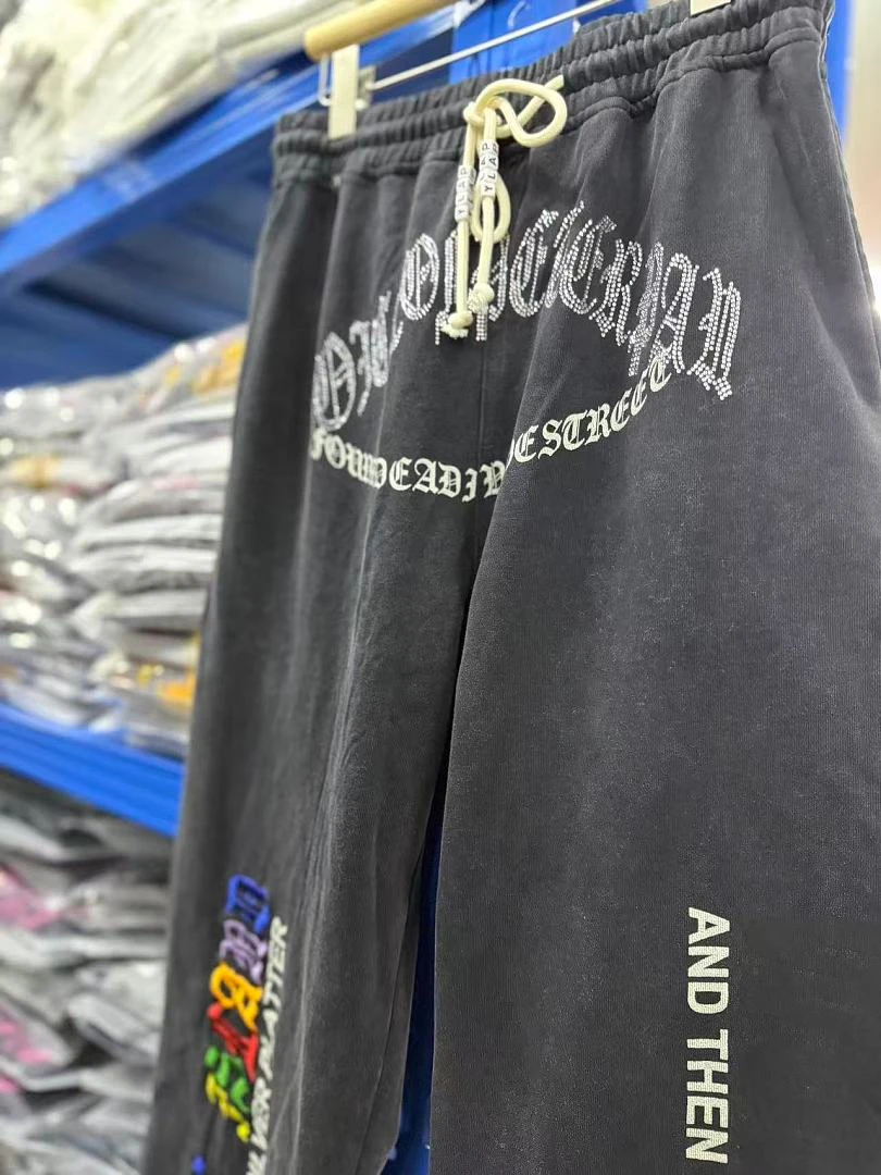 New Arrival Black Oversize Paly Pants Men Women Best Quality Washing Printing Casual Trousers