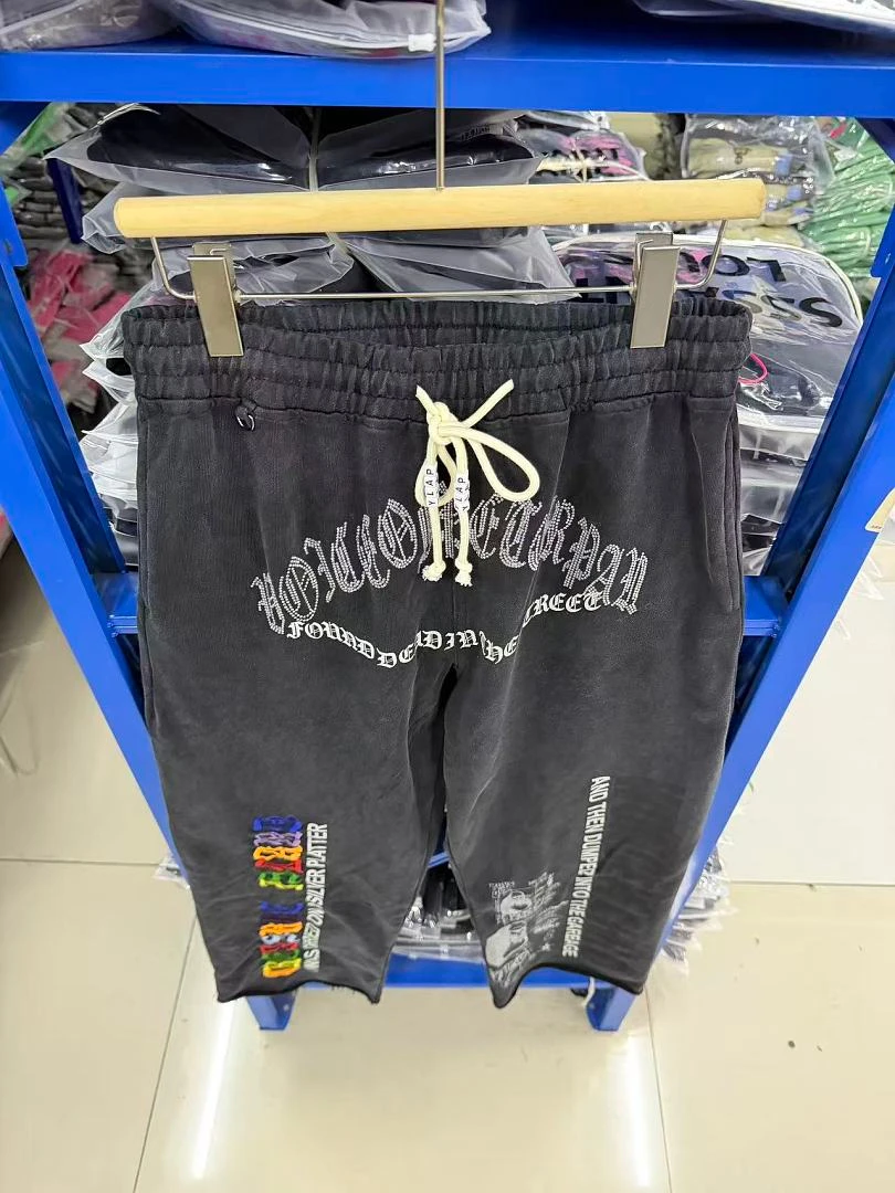 New Arrival Black Oversize Paly Pants Men Women Best Quality Washing Printing Casual Trousers