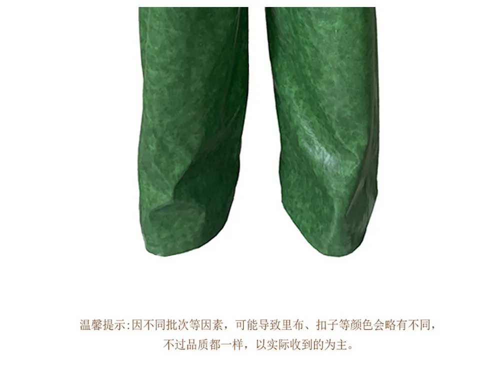 Nerazzurri Autumn Waterproof Baggy Long Shiny Bright Green Pu Leather Wide Leg Pants for Men Luxury Streetwear Menswear Clothes