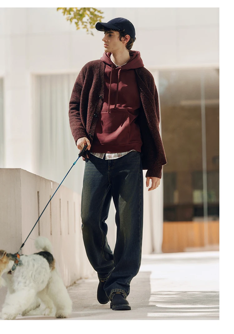 Semir Jeans Men Vintage Washed Whiskered Loose Fit Straight Leg Classic Casual Pants 2025 Autumn Winter