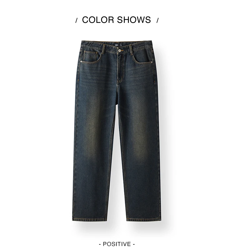 Semir Jeans Men Vintage Washed Whiskered Loose Fit Straight Leg Classic Casual Pants 2025 Autumn Winter