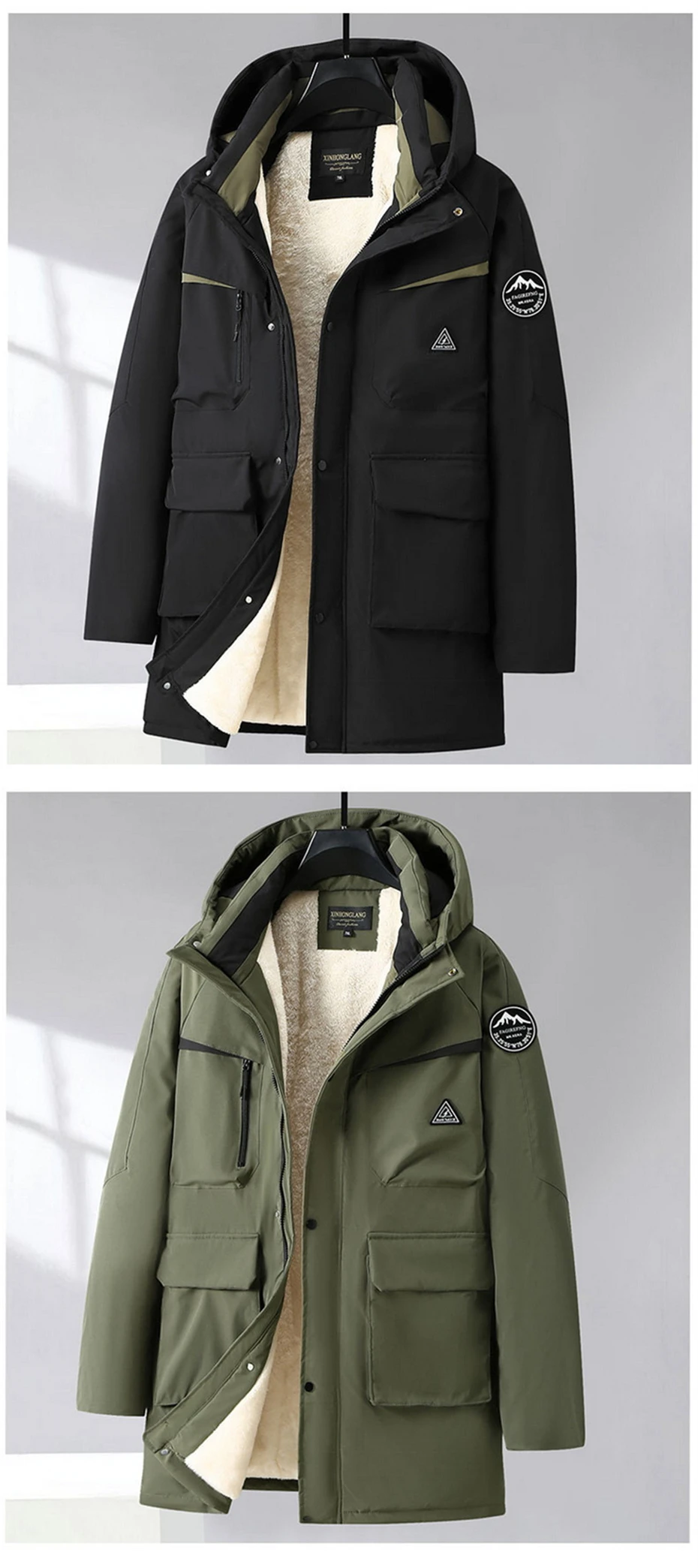 Winter Cargo Parkas Men Thick Fleece Jacket Coats Plus Size 13XL Camp Parkas Waterproof Casual Winter Long Jacket Male Big Size