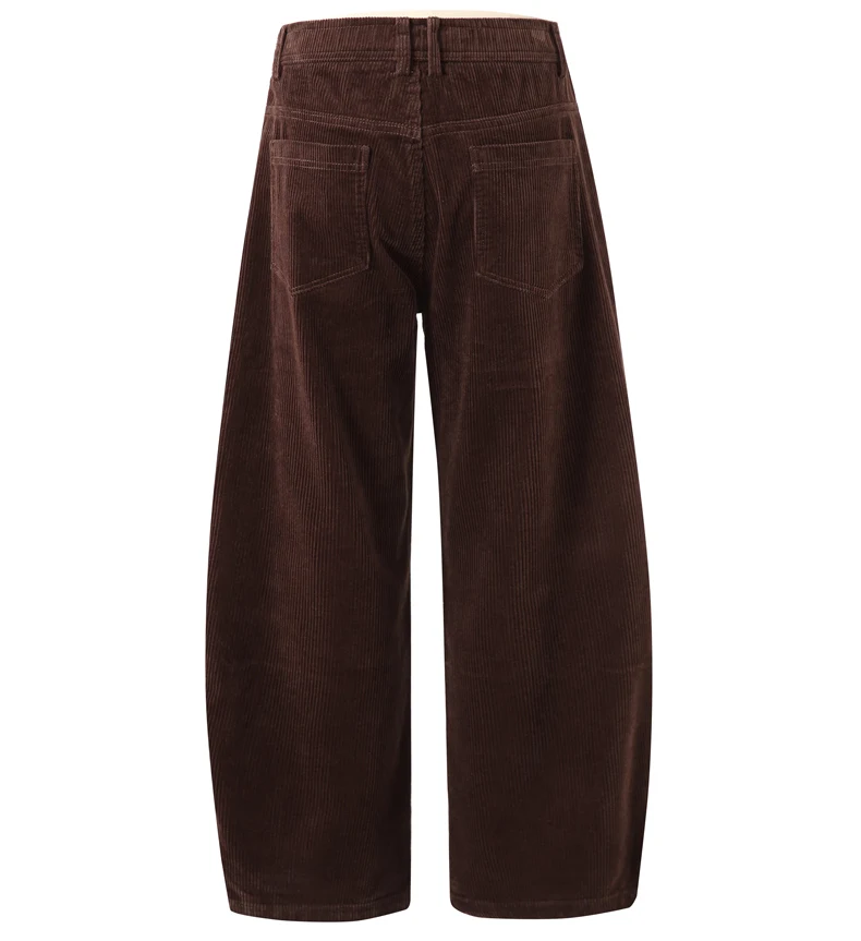 Men Corduroy Wide Leg Straight Pants Japan Korean Streetwear Fashion Loose Casual Vintage Stripe Cargo Trousers Man Harem Pant
