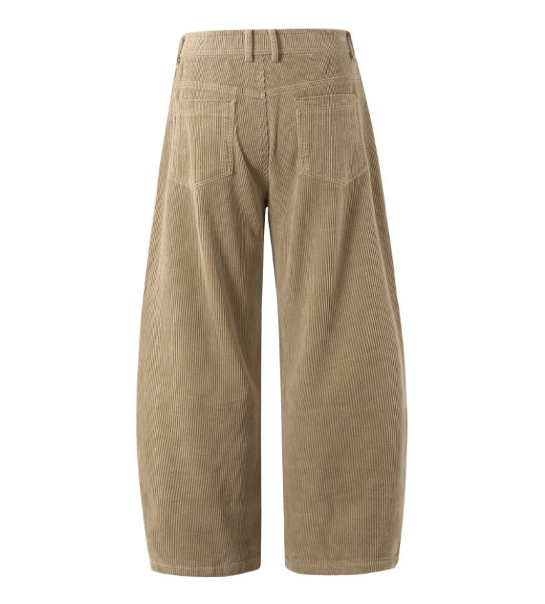 Men Corduroy Wide Leg Straight Pants Japan Korean Streetwear Fashion Loose Casual Vintage Stripe Cargo Trousers Man Harem Pant