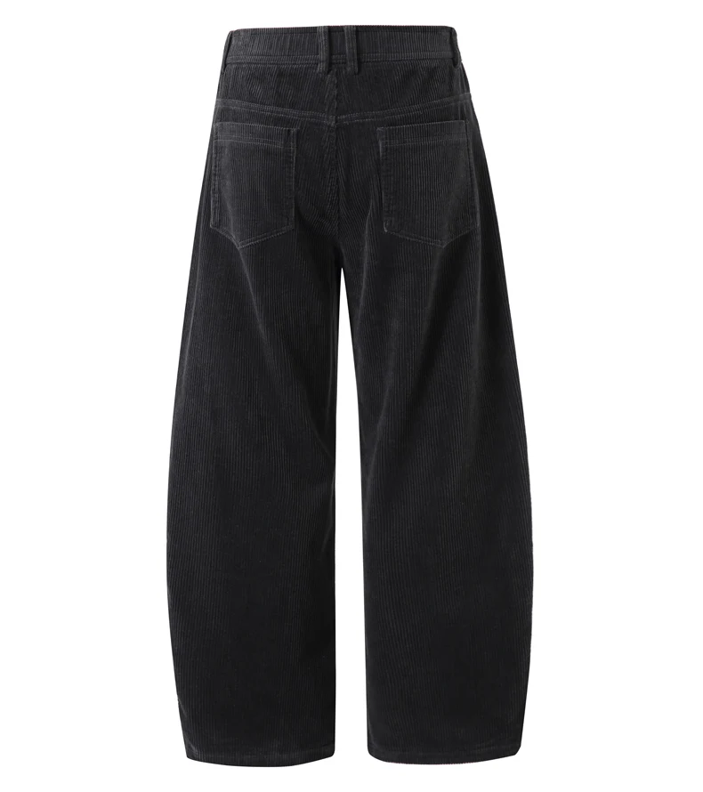 Men Corduroy Wide Leg Straight Pants Japan Korean Streetwear Fashion Loose Casual Vintage Stripe Cargo Trousers Man Harem Pant