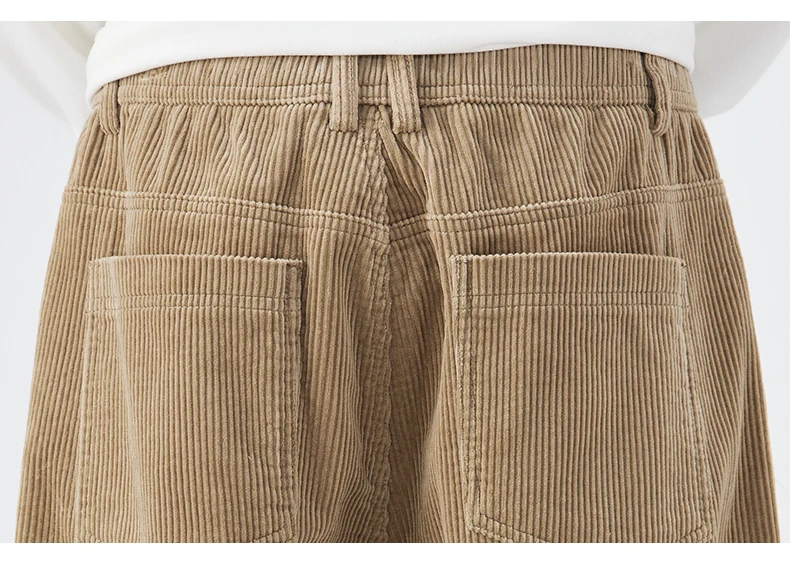 Men Corduroy Wide Leg Straight Pants Japan Korean Streetwear Fashion Loose Casual Vintage Stripe Cargo Trousers Man Harem Pant