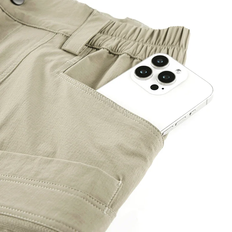 Men's Quick Dry Cargo Pants with Zip Pockets Plus Size L-8XL 150KG Summer Ice Silk Cooled Sweatpants Loose Fit Straight Trousers