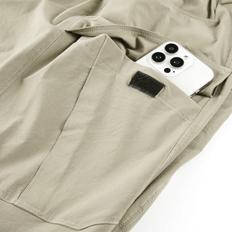 Men's Quick Dry Cargo Pants with Zip Pockets Plus Size L-8XL 150KG Summer Ice Silk Cooled Sweatpants Loose Fit Straight Trousers