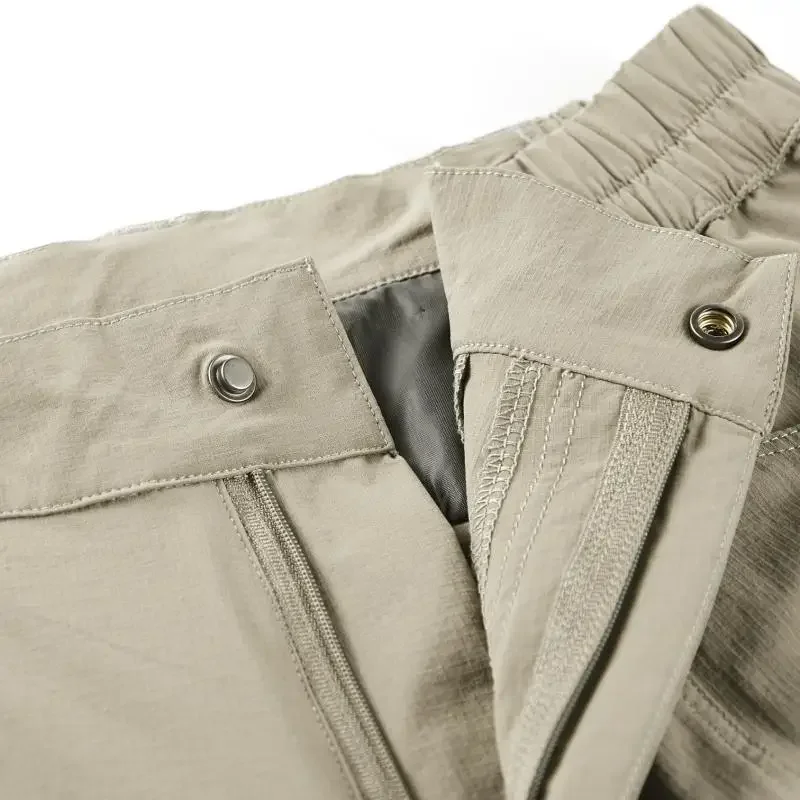 Men's Quick Dry Cargo Pants with Zip Pockets Plus Size L-8XL 150KG Summer Ice Silk Cooled Sweatpants Loose Fit Straight Trousers