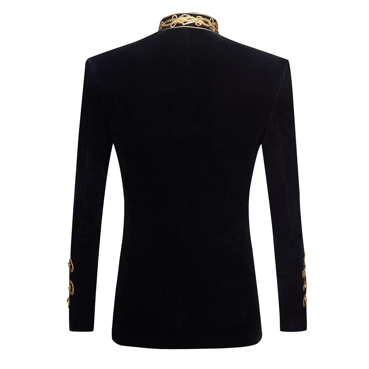 European and American Size Rope Button Three-dimensional Men's Ball Performance Court Dress Noble Retro Velvet Suit Blazer
