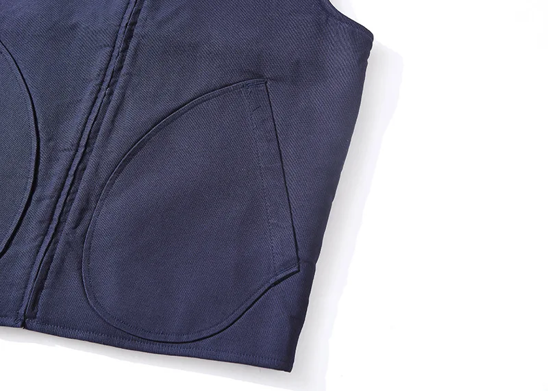 OK0403 Lamb Fleece Vest Men Winter Thicken Sport Outwear Keep Warm Zipper Pocket Decoration Solid Color Waistcoat