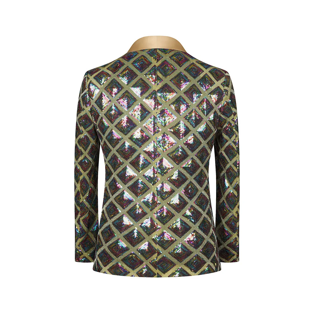 Fashion Singer Luxury Sequin Suit One Button Jacket Blue / Red / Silver Men Dance Party Bar KTV Trend Casual Large Plaid Blazers