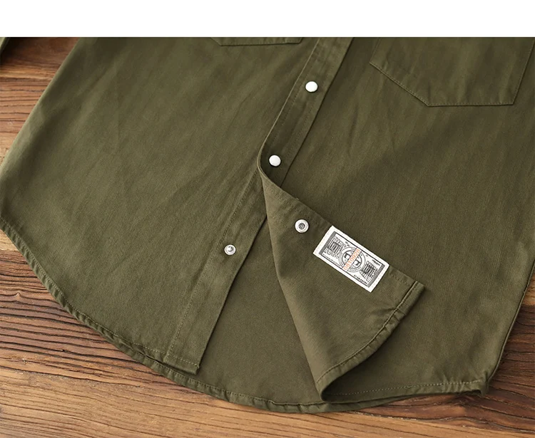 Cargo shirt men long sleeve May Khaki American vintage fit tough guy Spring and autumn with a casual shirt jacket