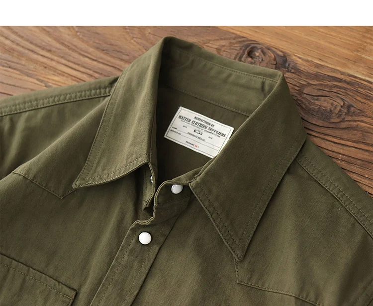 Cargo shirt men long sleeve May Khaki American vintage fit tough guy Spring and autumn with a casual shirt jacket