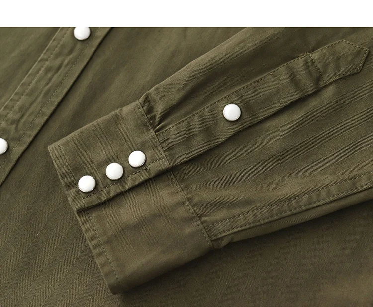 Cargo shirt men long sleeve May Khaki American vintage fit tough guy Spring and autumn with a casual shirt jacket