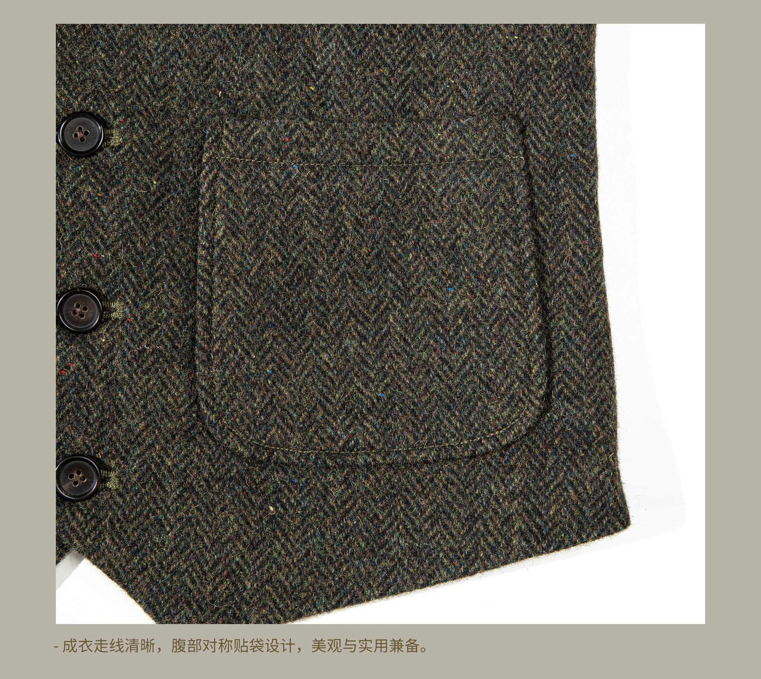 MJ-0004B 100% Wool Vintage Stylish Waistcoat 560 GSM Mens Casual Tweed Vest Red Tornado