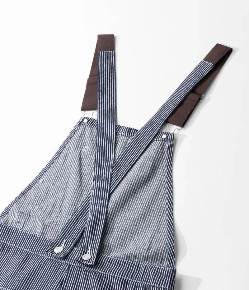 Outdoor Canvas Lumberjack Pants / Workwear Overalls - American Vintage Men's Railroad Stripe Jumpsuit (Amekaji Style) OKONKWO
