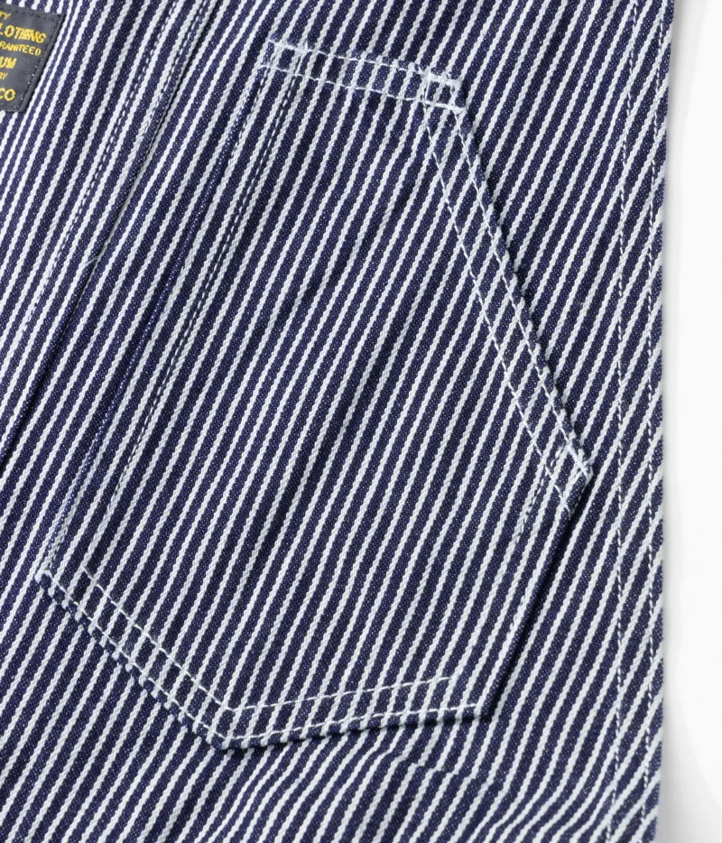 Outdoor Canvas Lumberjack Pants / Workwear Overalls - American Vintage Men's Railroad Stripe Jumpsuit (Amekaji Style) OKONKWO