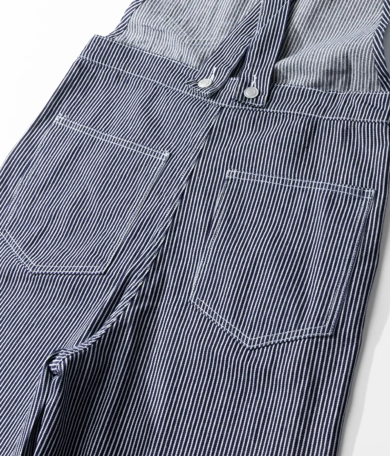 Outdoor Canvas Lumberjack Pants / Workwear Overalls - American Vintage Men's Railroad Stripe Jumpsuit (Amekaji Style) OKONKWO