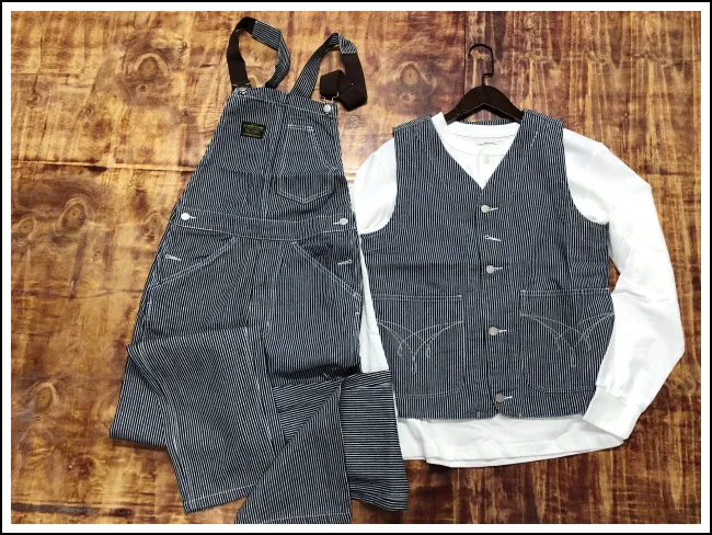 Outdoor Canvas Lumberjack Pants / Workwear Overalls - American Vintage Men's Railroad Stripe Jumpsuit (Amekaji Style) OKONKWO