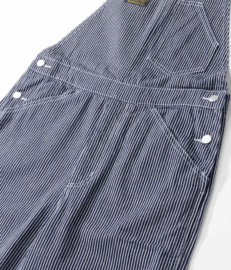 Outdoor Canvas Lumberjack Pants / Workwear Overalls - American Vintage Men's Railroad Stripe Jumpsuit (Amekaji Style) OKONKWO