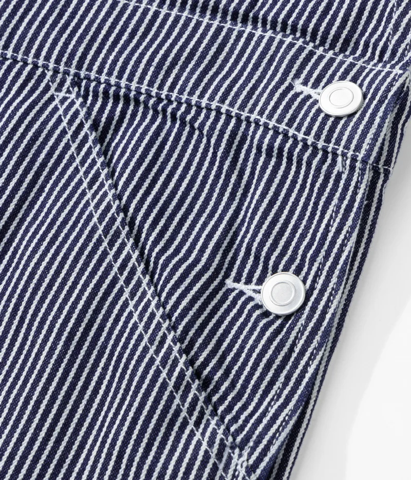 Outdoor Canvas Lumberjack Pants / Workwear Overalls - American Vintage Men's Railroad Stripe Jumpsuit (Amekaji Style) OKONKWO