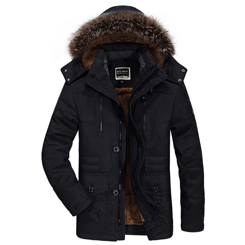 New Winter Men Hooded Fur Collar Long Down Jackets Overcoats Male Multiple Pockets Warm Parkas Quality Man Casual Chaquetas 7XL