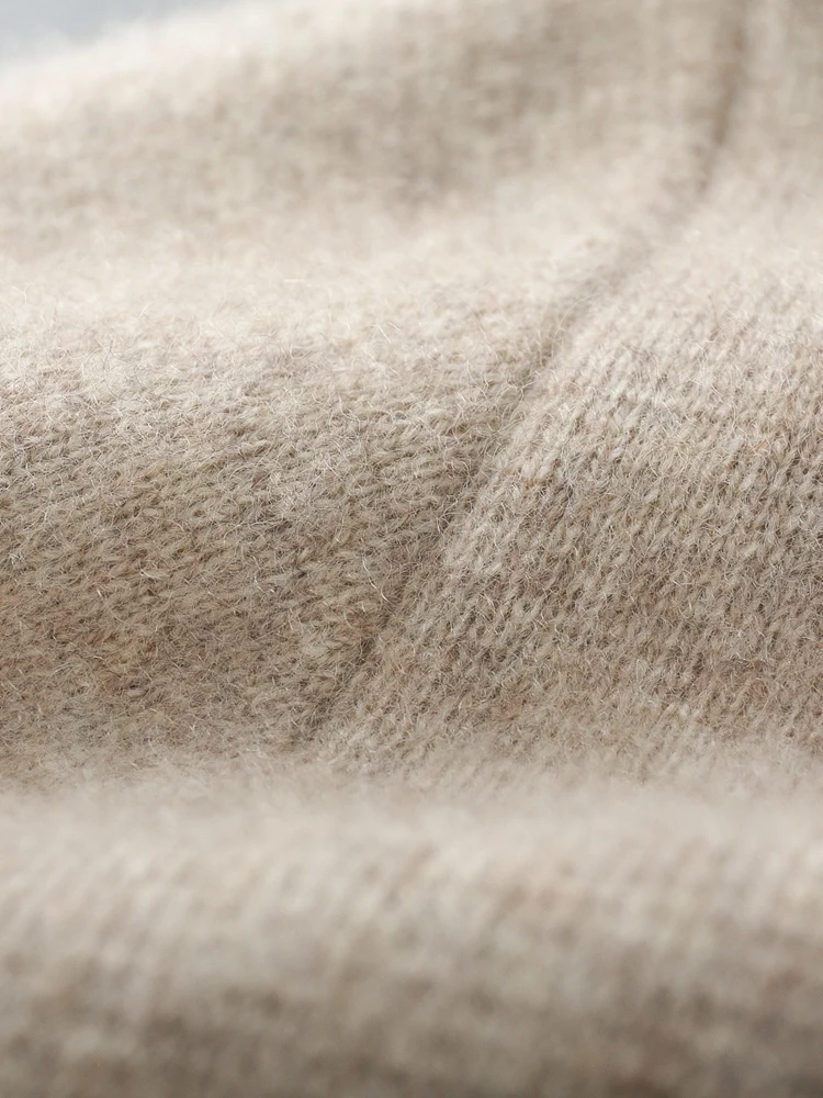 Men's Thick Sweater 100% Merino Wool Knitwear Cardigan Cashmere Buttons Coat Autumn Winter Mock Neck Pockets Casual Clothing Top
