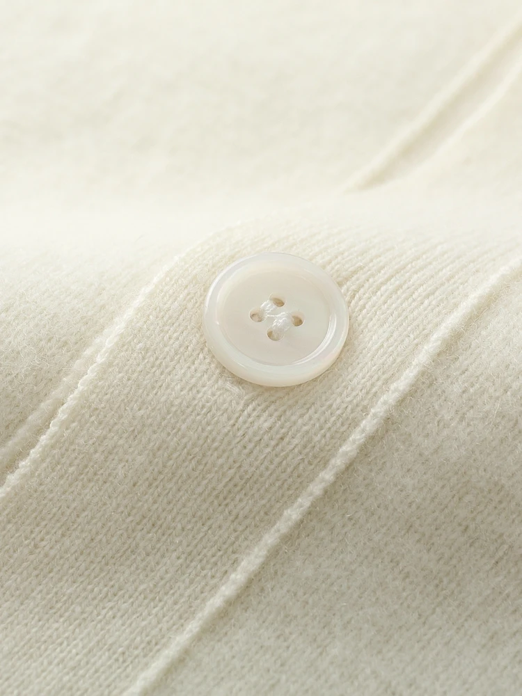 Men's Thick Sweater 100% Merino Wool Knitwear Cardigan Cashmere Buttons Coat Autumn Winter Mock Neck Pockets Casual Clothing Top
