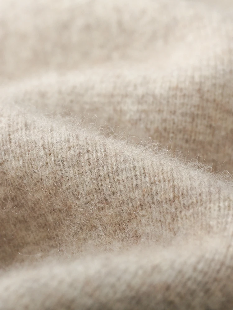Men's Thick Sweater 100% Merino Wool Knitwear Cardigan Cashmere Buttons Coat Autumn Winter Mock Neck Pockets Casual Clothing Top