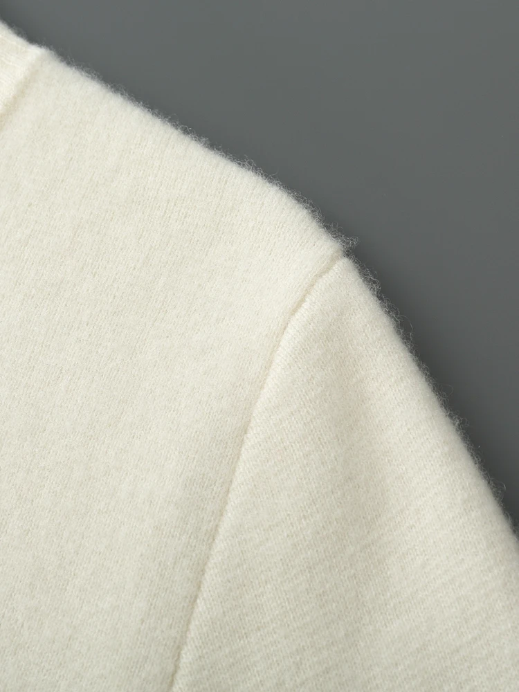 Men's Thick Sweater 100% Merino Wool Knitwear Cardigan Cashmere Buttons Coat Autumn Winter Mock Neck Pockets Casual Clothing Top