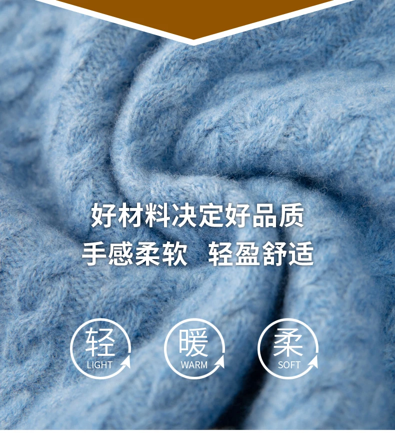 Autumn And Winter New Thickened 100 Pure Cashmere Sweater Men's V-neck Jacquard Knitted Top Warm Fashion Leisure Youth Pullover