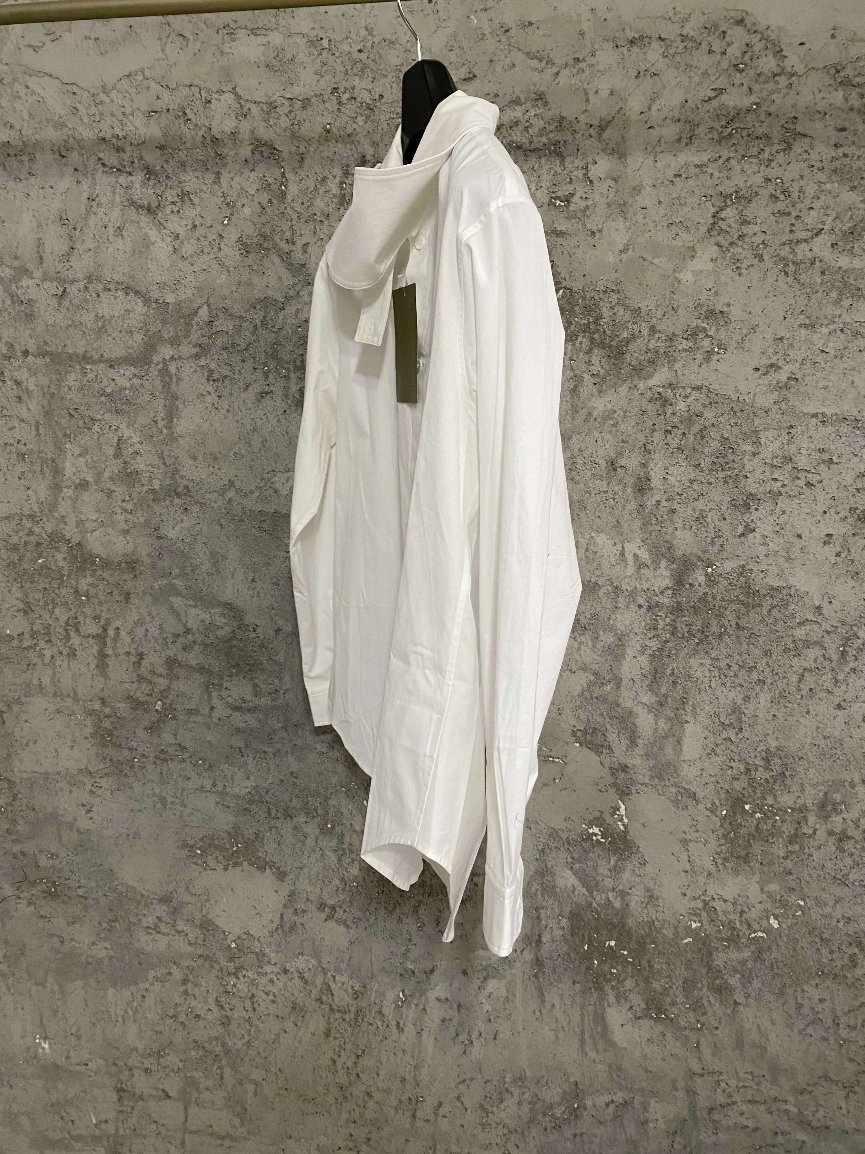 Design the collar, irregular shirt, cellulose, asymmetrical hem, coat shirt