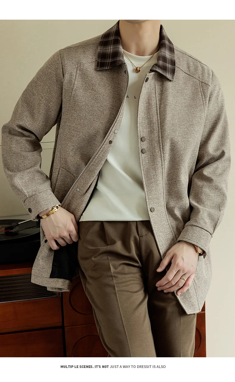 Big & Tall 8XL Mid-Length Trench Coat Oversized Casual Long Jacket Outerwear Korean Fashion Mens Jacket Autumn Winter Coats