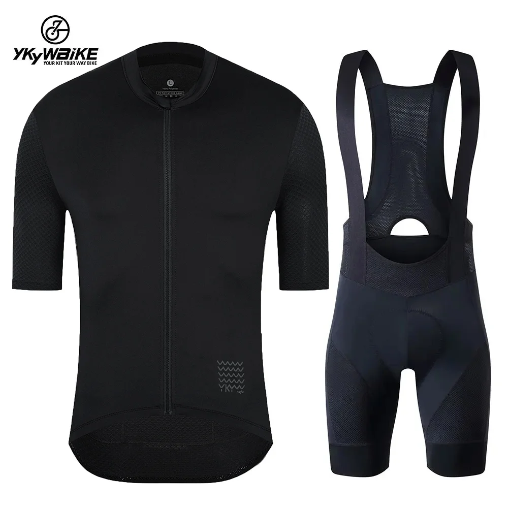 YKYWBIKE Men's Cycling Jersey Set Cycling Bib Shorts Classic MTB Kit Breathable Bike Clothes Bicycle Maillot Cycling Clothing