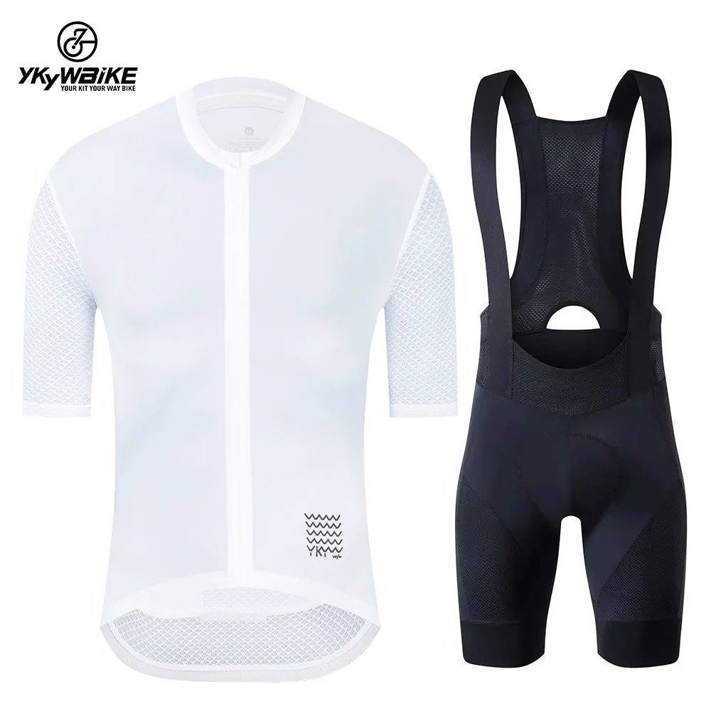 YKYWBIKE Men's Cycling Jersey Set Cycling Bib Shorts Classic MTB Kit Breathable Bike Clothes Bicycle Maillot Cycling Clothing