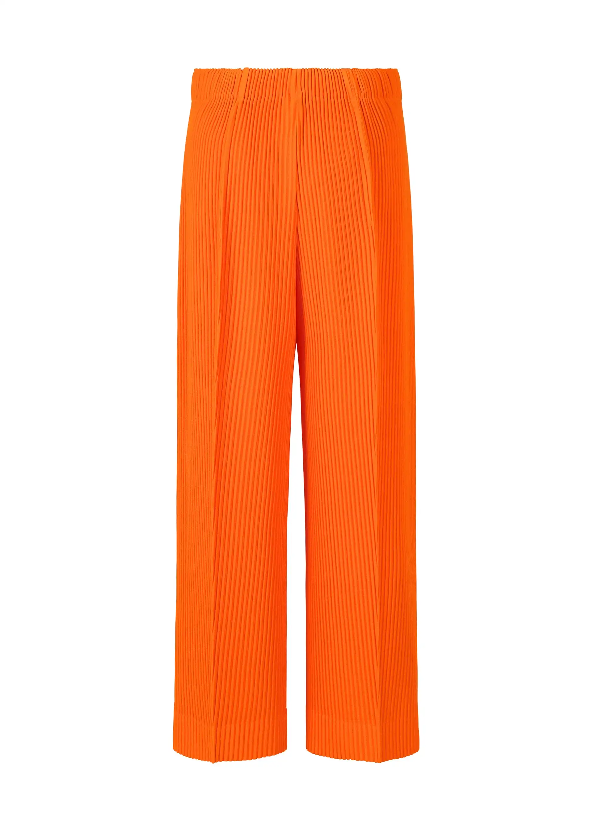 Miyake Pleated Wide Leg Pants Men Elastic Waist Straight Trousers With Side Pockets Wrinkle Resistant Japanese Minimalist