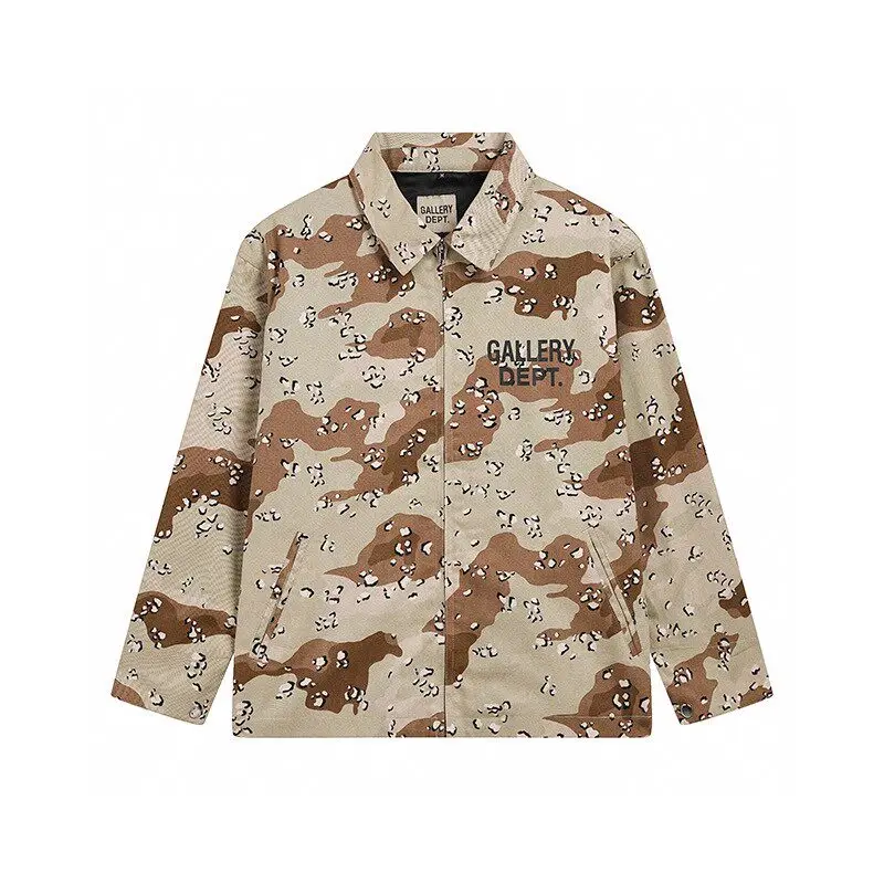 Gallery Dept New Word Print Desert Camouflage Khaki Zip Coach Jacket
